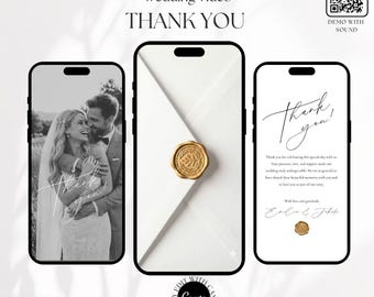 Animated Wedding Thank You Video Canva Template, Electronic Thank You Card, Digital Wedding Video WhatsApp, Text Message Thank You
