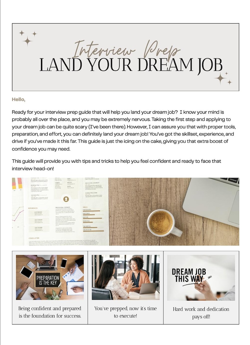 Cuaderno de trabajo editable de Canva para la preparación de entrevistas (descarga digital) imagen 1