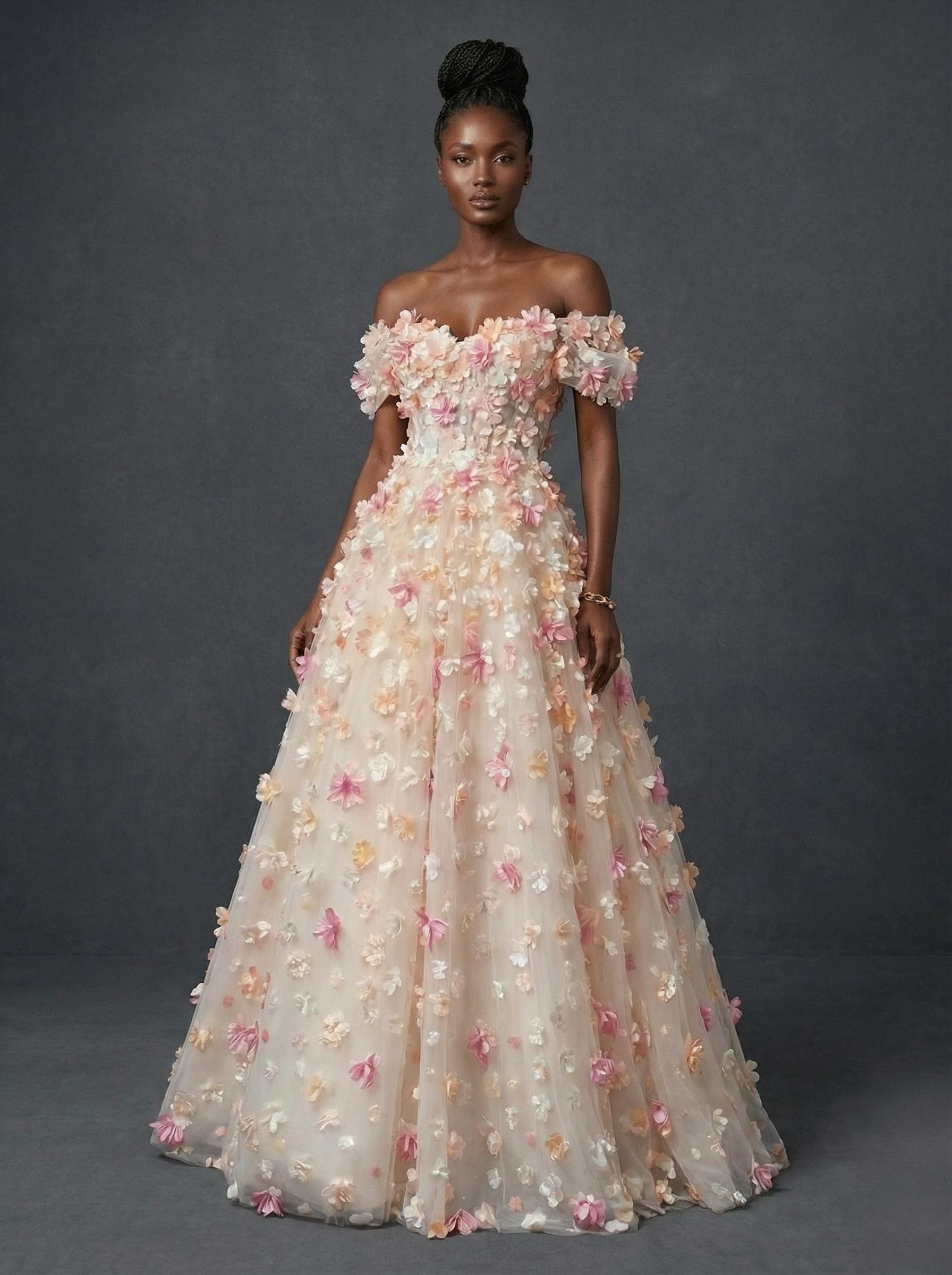 chinese dress ladies Blush Pink Off Shoulder Princess Prom Dress 22w main image 0