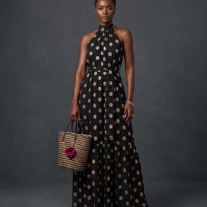 Black With Gold Polka Dot Dress - Etsy