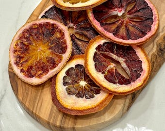 Rustic Dehydrated Blood Orange Slices | Imperfect Dried Citrus for Cocktails, Baking & Crafts | Budget Garnish