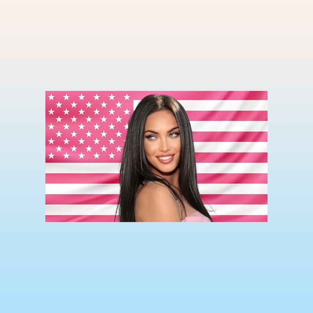 Pink American Flag Megan Fox Tapestry – Aesthetic Celebrity Wall Art