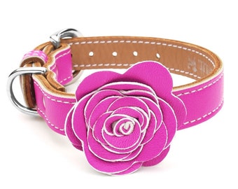 The Flower Child Purple Rain Leather Dog Collar