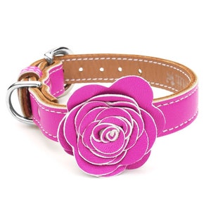 The Flower Child Purple Rain Leather Dog Collar image 1