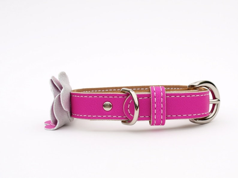 The Flower Child Purple Rain Leather Dog Collar image 3