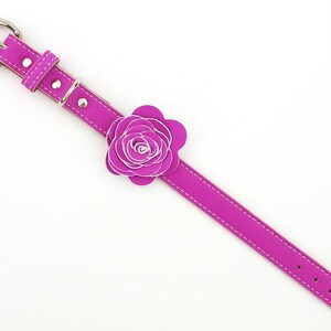 The Flower Child Purple Rain Leather Dog Collar image 2