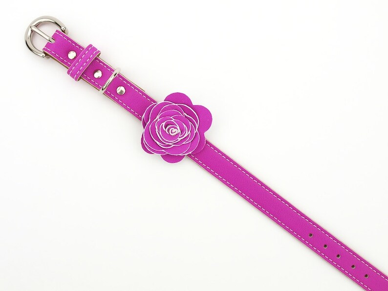 The Flower Child Purple Rain Leather Dog Collar image 2