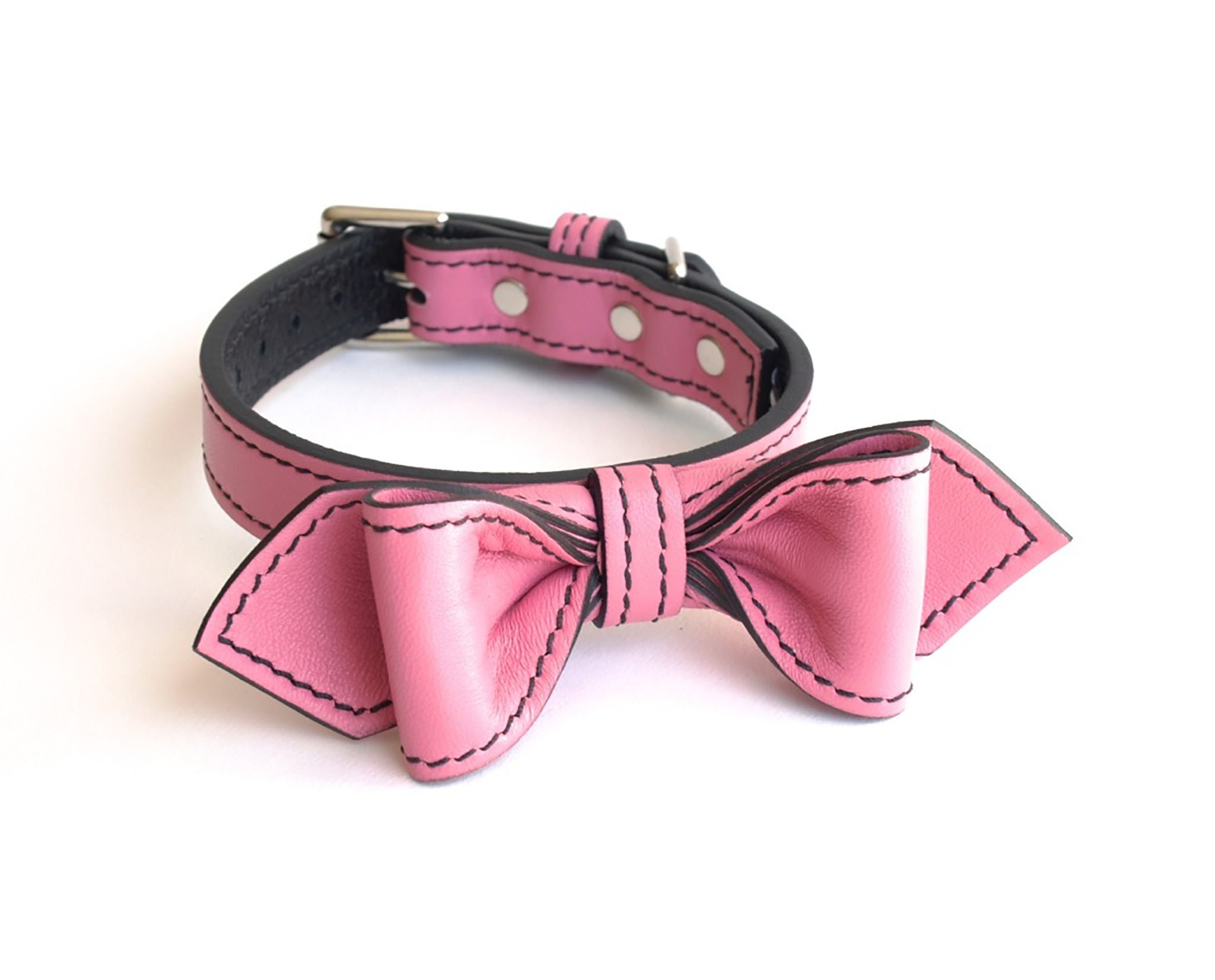 Renegade Red Bowtie Leather Dog Harness - LuxeMutt