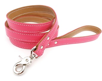 Supreme Pink Butterscotch Minimalist Leather Dog Leash