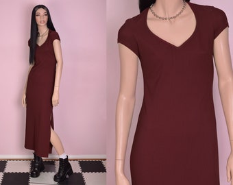 brick red maxi dress