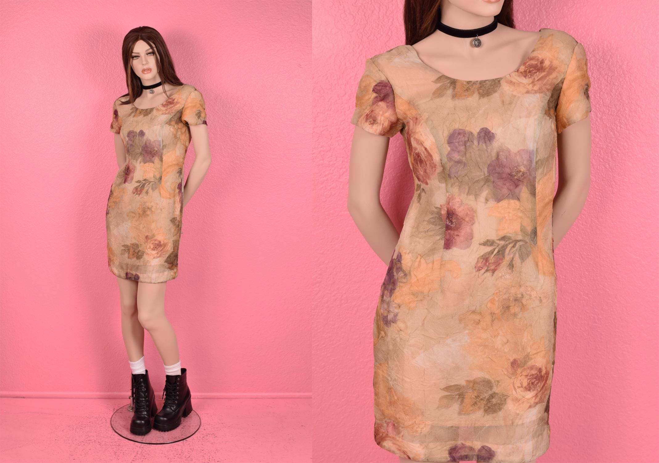 30's Sheer Floral Dress – slip. vintage