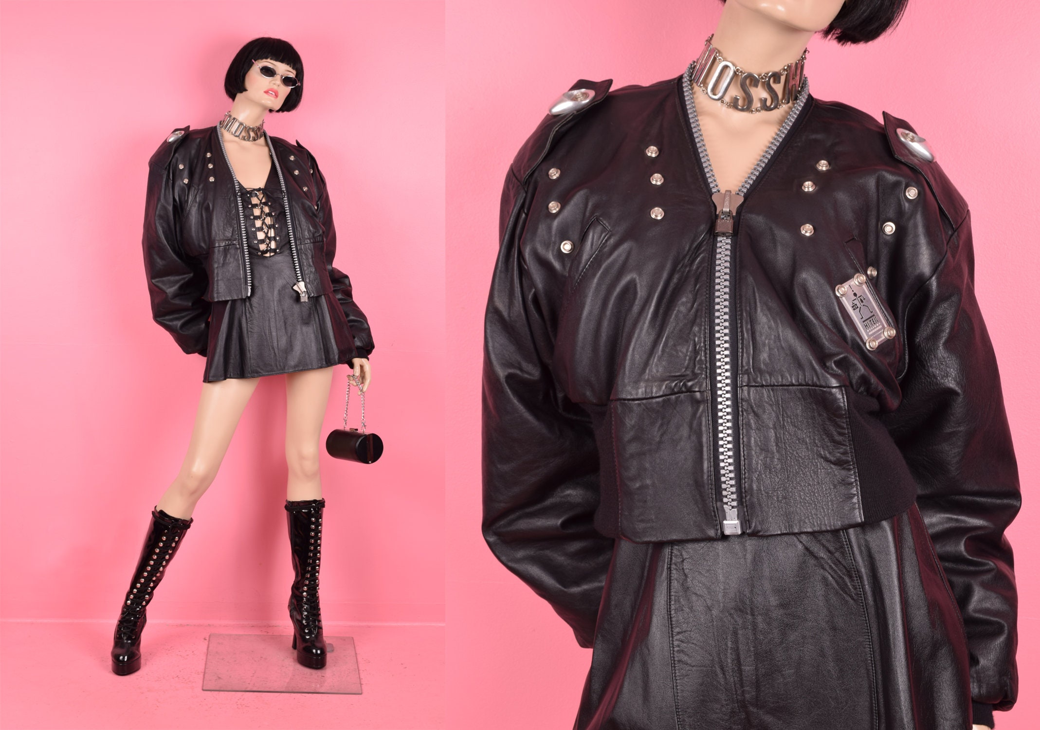 80s 90s Hi-tek by Alexander London Chunky Zipper and Hardware Leather Jacket/ XL/ 1980s/ 1990s - Etsy 80s 90s Hi-tek by Alexander London Chunky Zipper and Hardware Leather Jacket/ XL/ 1980s/ 1990s - Etsy