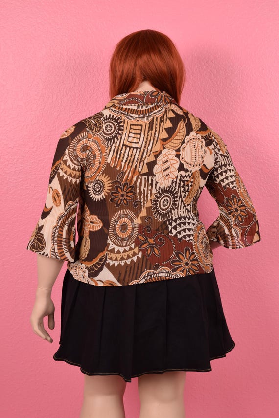 Vintage 00s Multi Pattern Micro Pleated Blouse/ P… - image 2