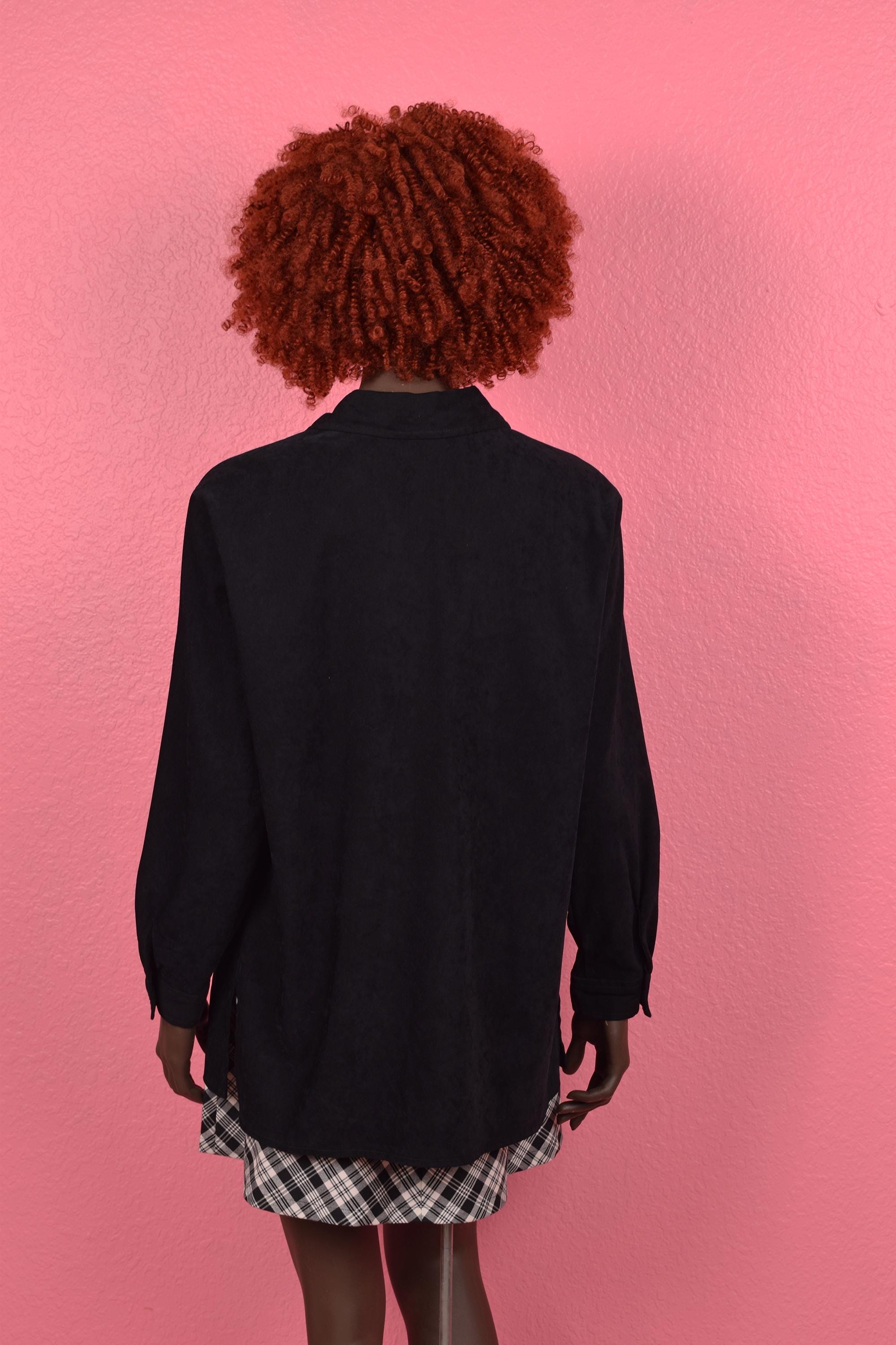 90s Black Faux Suede Lightweight Jacket/ Large/ 1990s - Etsy