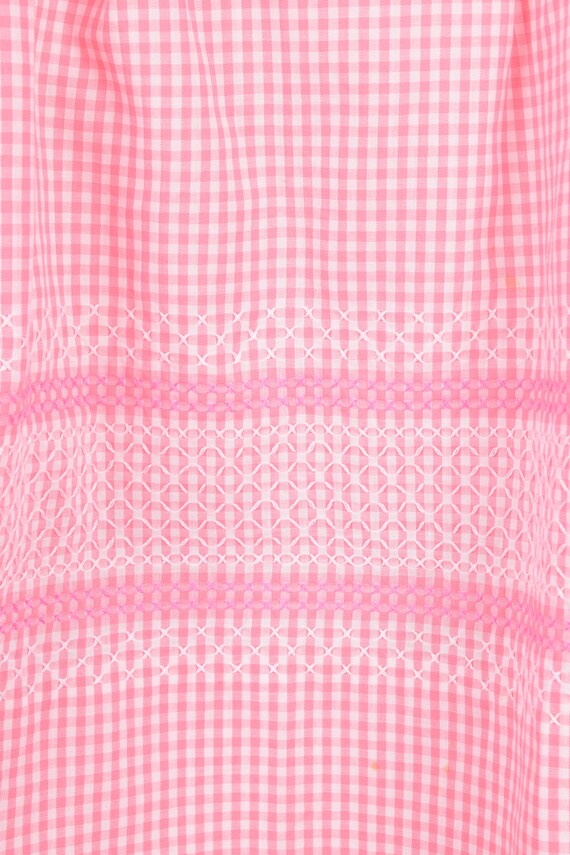 VTG Pink and White Gingham Apron/ One Size/ Embro… - image 3