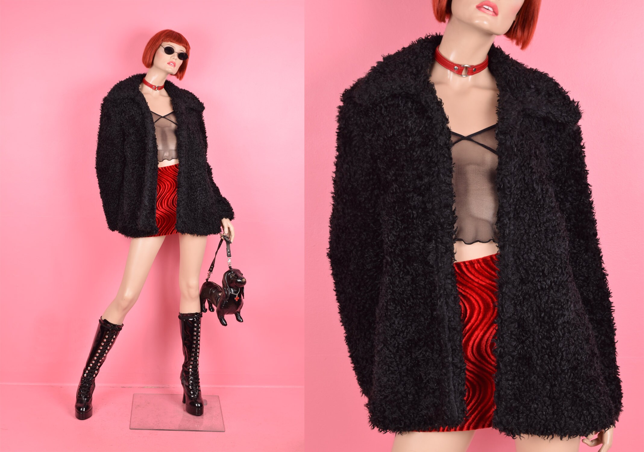 Shaggy Black Jacket Etsy Canada