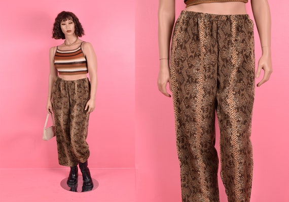 90s Deadstock Reptile Print Pants/ Large/ 1990s - image 1