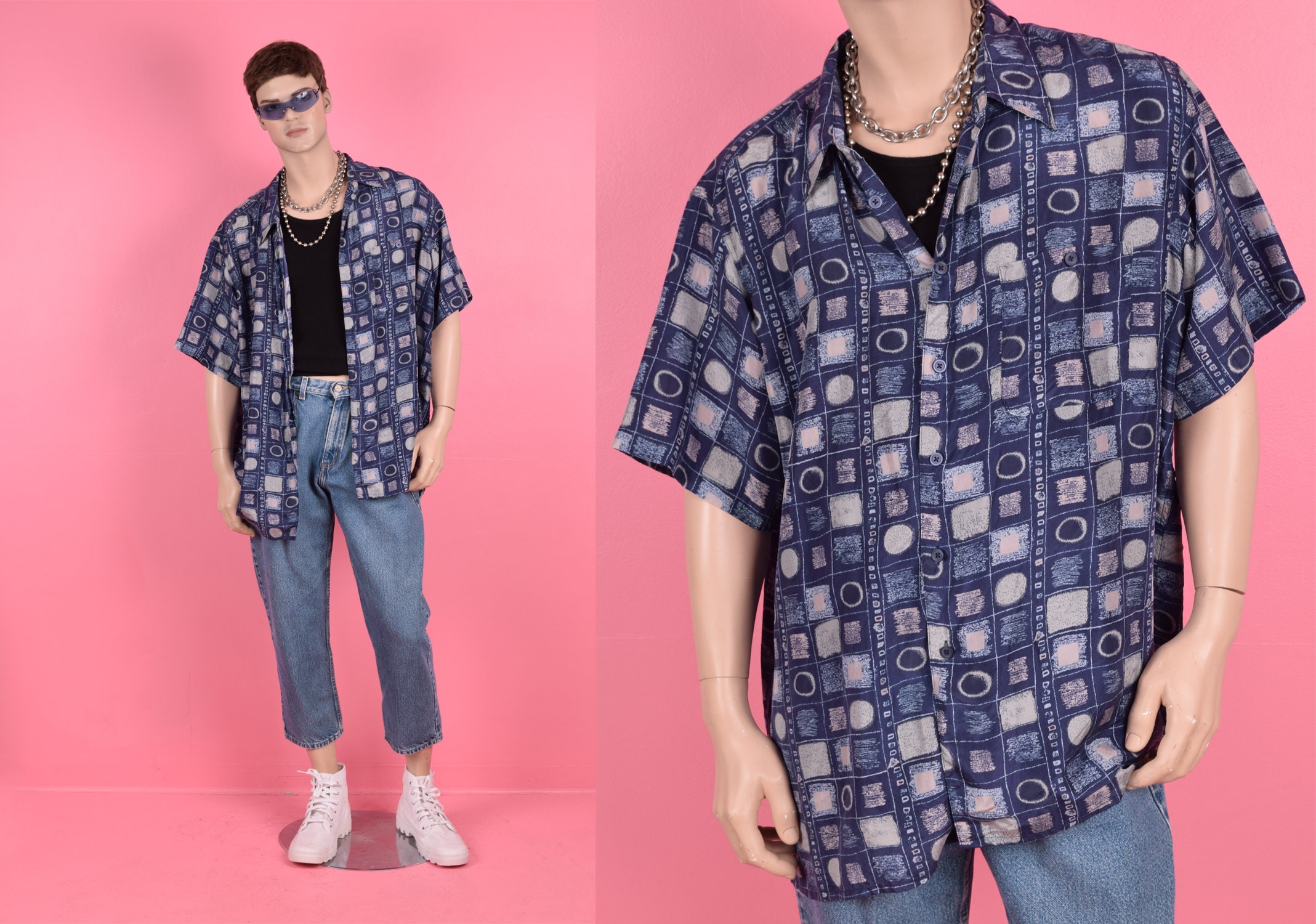 Vintage Y2K Black Button Up Shirt - XXS/XS – Tunnel Vision