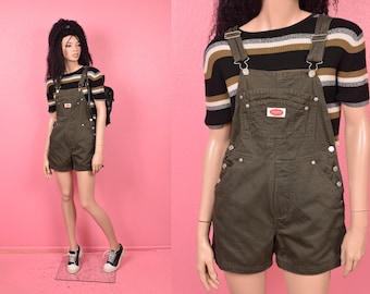 Peto corto de sarga estilo vintage de los 90 / Talla S / Años 90 / Peto corto