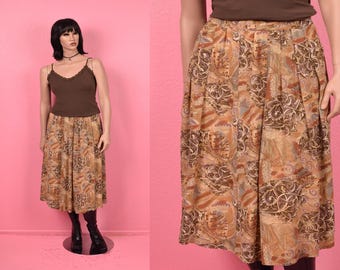 Vintage 90s Multi Pattern Skirt/ Large/ 1990s