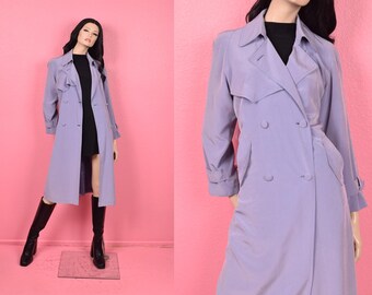 Abrigo morado grisáceo claro vintage de los años 80 y 90/ Talla 2 pequeña de EE. UU./ Década de 1980/ Década de 1990/ Chaqueta