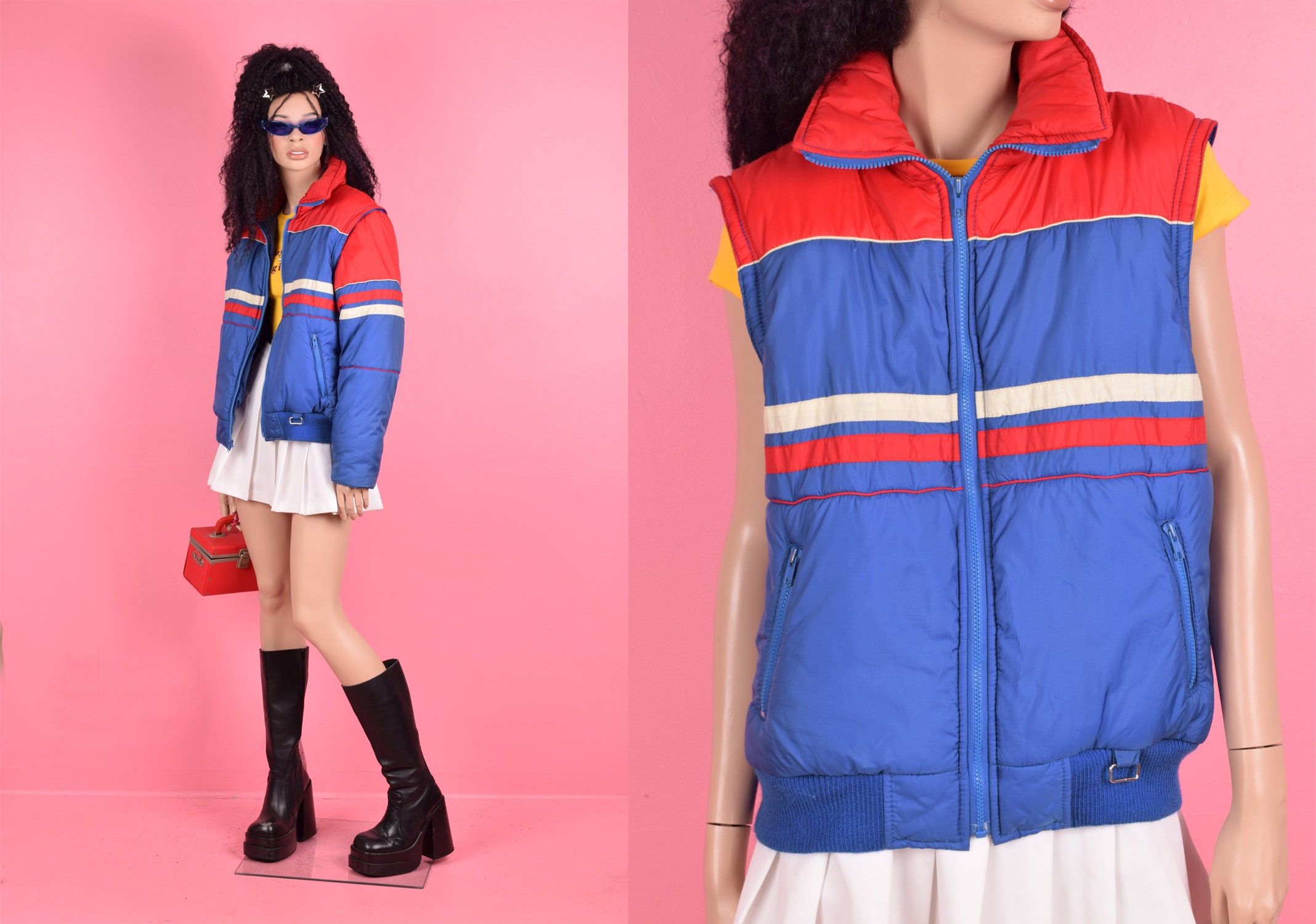 80s Puffer Vest - Etsy