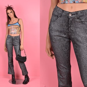 Vintage 90s Y2K Deadstock Reptile Print Pants/ US 3-4