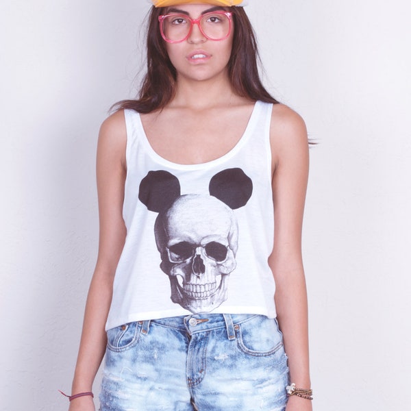 Mickey Mouse Skull Crop Tank