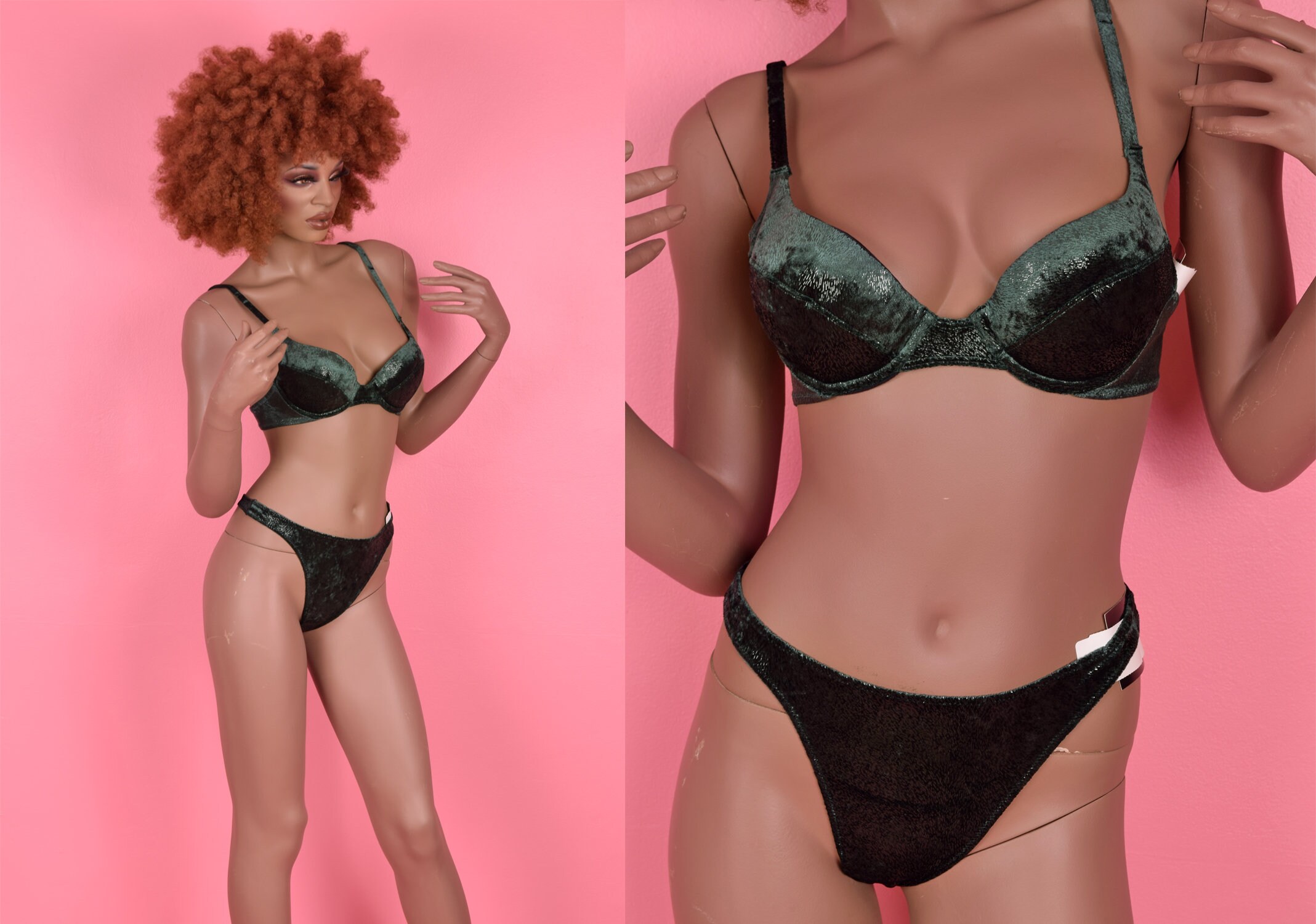 Buy KE FAB Sexy Bra & Panty Set Self Design Lingerie Set (34, Red) at