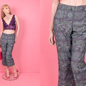Vintage 90s Floral Print Pants/ US 8/ 1990s