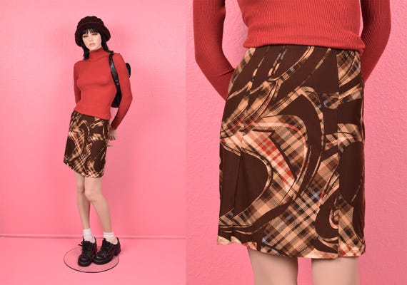 Vintage 00s Abstract Pattern Skirt/ Small/ 2000s - image 1