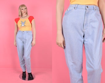 Jeans vintage a vita alta anni '80/ US 14 L/ 1980/ Pantaloni/ Denim