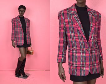 Marynarka tweedowa w stylu vintage z lat 80. w wielu kolorach / rozmiar US 3-4 / lata 80. / kurtka