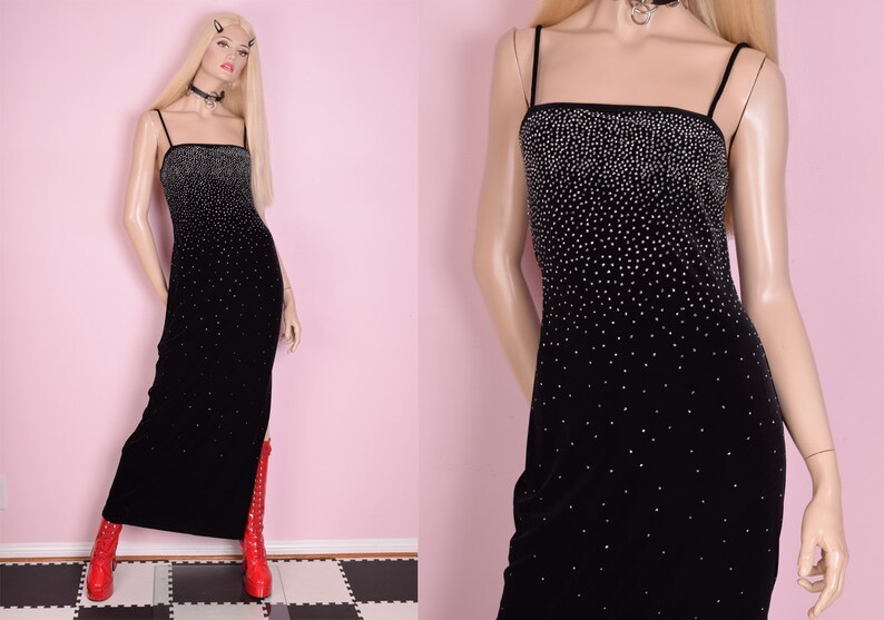 black glitter maxi dress