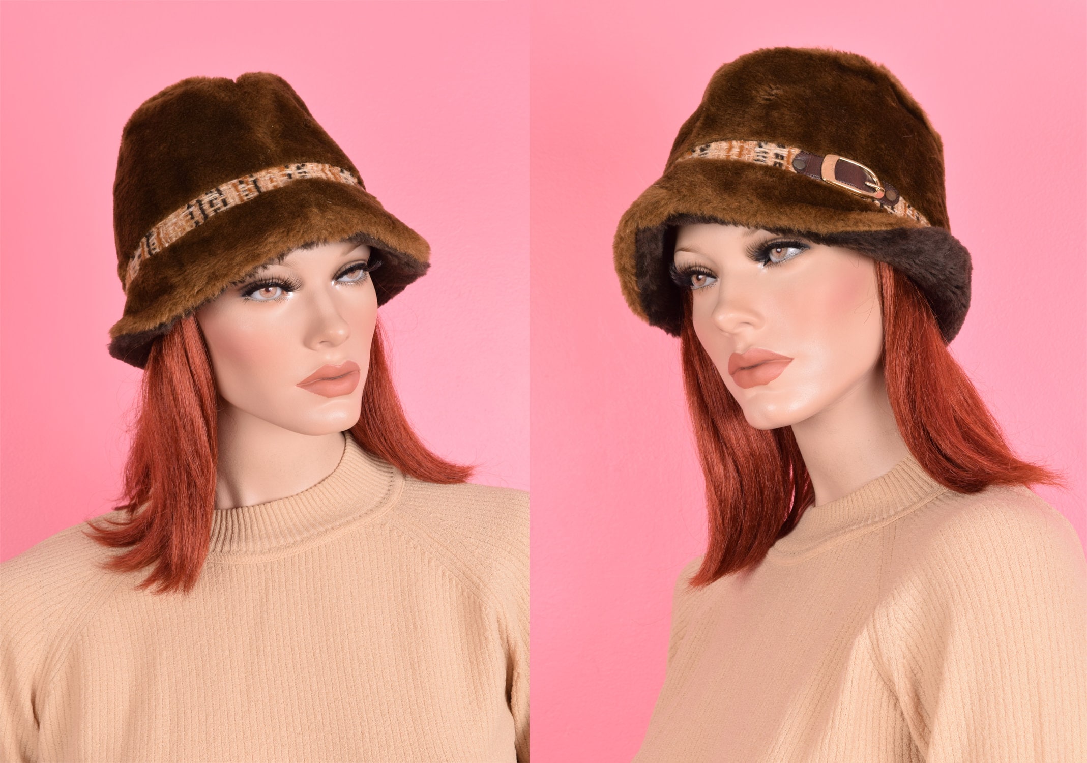 Vintage VTG United Hatters Faux Fur Hat/ Vintage - Etsy