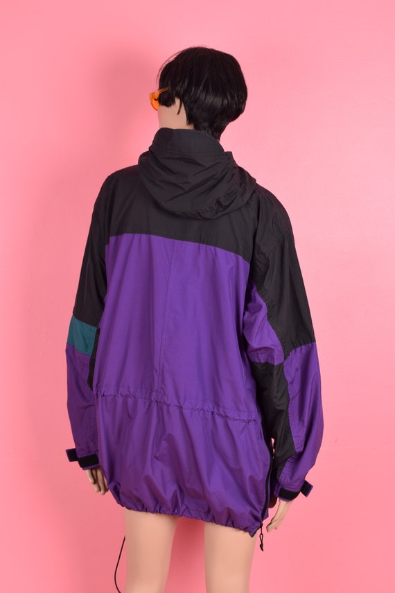 90s Nylon Hooded Jacket/ Gender-Neutral Large/ 19… - image 2