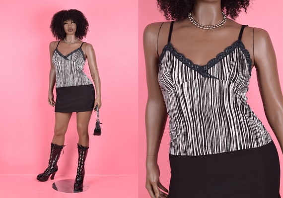 90s Striped Tank Top/ Large-XL/ 1990s - image 1