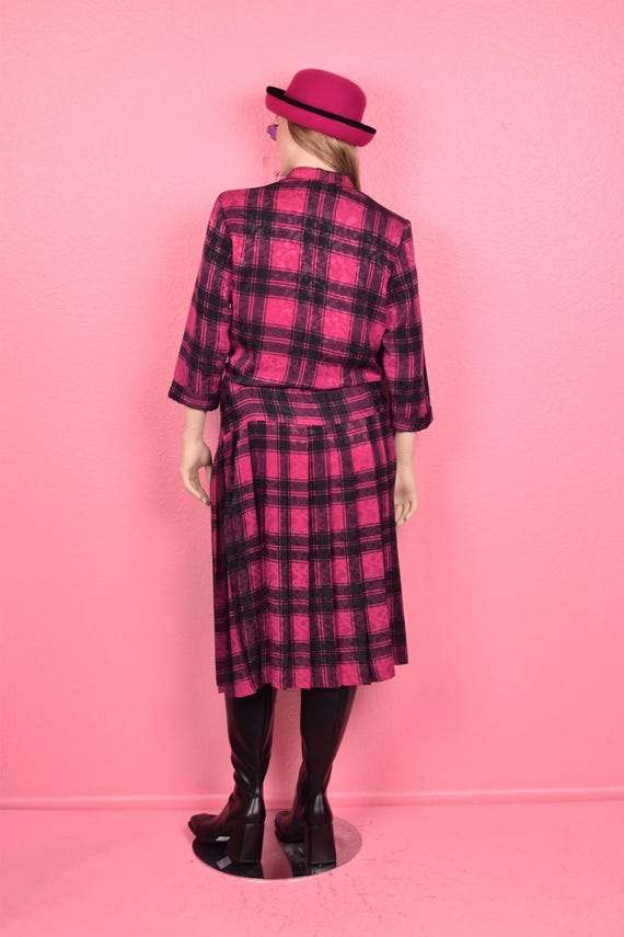 pink and black plaid dress Pink Lily Pink And Black Plaid Dress Short Black Babydoll Dress Deals