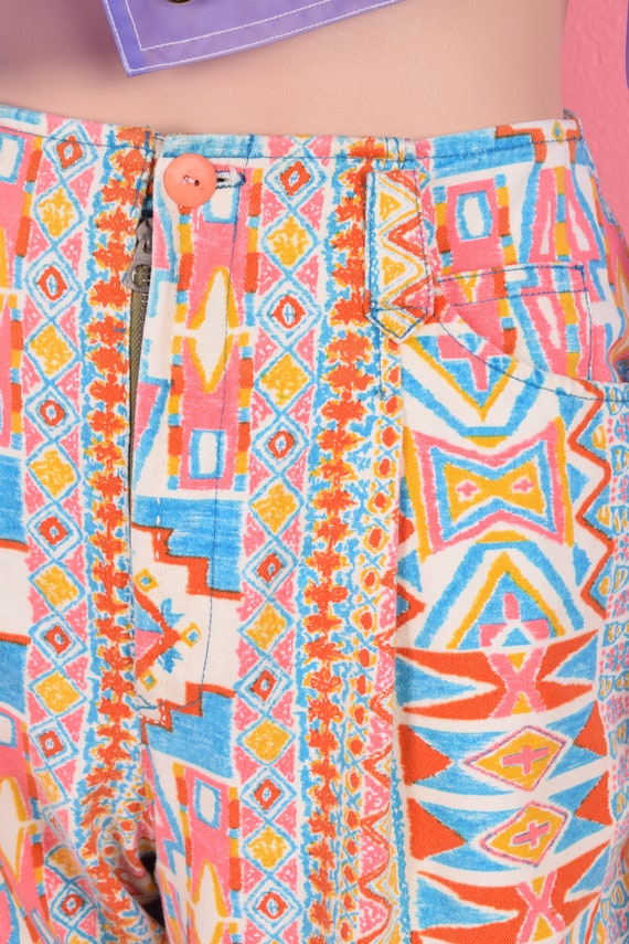 Vintage 80s Multi Pattern High Waisted Pants/ Med… - image 2