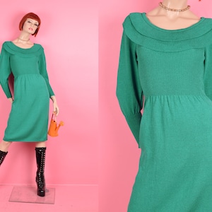 Vestido de malha vintage Oscar de La Renta dos anos 70 e 80/ EUA 6/ 1970/ 1980