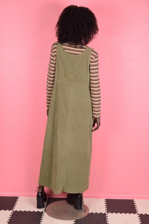 90s Sage Faux Suede Jumper Dress/ US 10 
