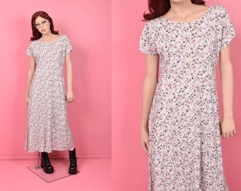 Vintage 80er Jahre Floral Print Kleid/ 1980er Jahre