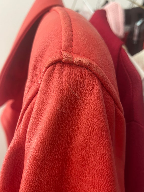 80s Red Leather Jacket/ Small/ 1980s - image 3