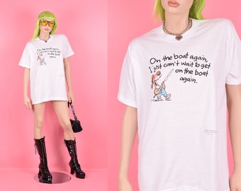 Vintage 80s 90s Novelty Graphic Tshirt/ Gender-Neutral XL/ 1980s/ 1990s