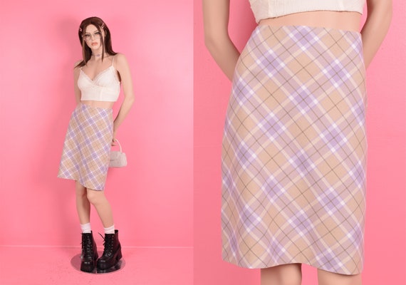 90s 00s Plaid Skirt/ US 8/ 1990s/ 2000s - image 1