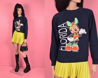 Vintage 80s 90s Minnie Mouse Florida Sweatshirt/ Gender-Neutral Small/ 1980s/ 1990s