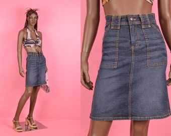 00s Deadstock Denim Skirt/ XS/ 2000s