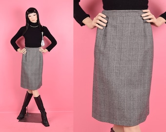 80s Plaid Skirt/ Medium/ 1980s