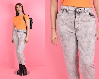 Vintage 80s Acid Wash High Waisted Jeans/ 31.5 Waist/ 1980s