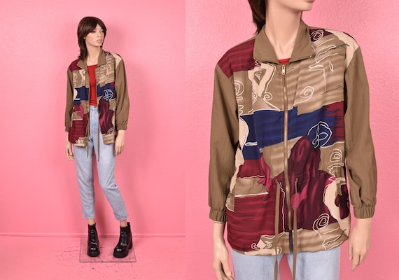 Vintage 90s Multi Pattern Jacket/ Medium/ 1990s - image 1